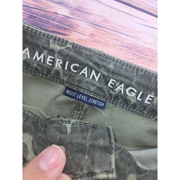American Eagle Womens Next Level Stretch Denim Mini Skirt 00  Camo - Picture 3 of 7